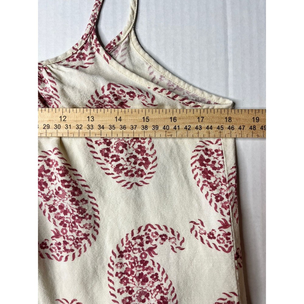 Loft Petites Linen Blend Cami Size SP Spaghetti Tank Top Paisley Floral - Picture 9 of 10